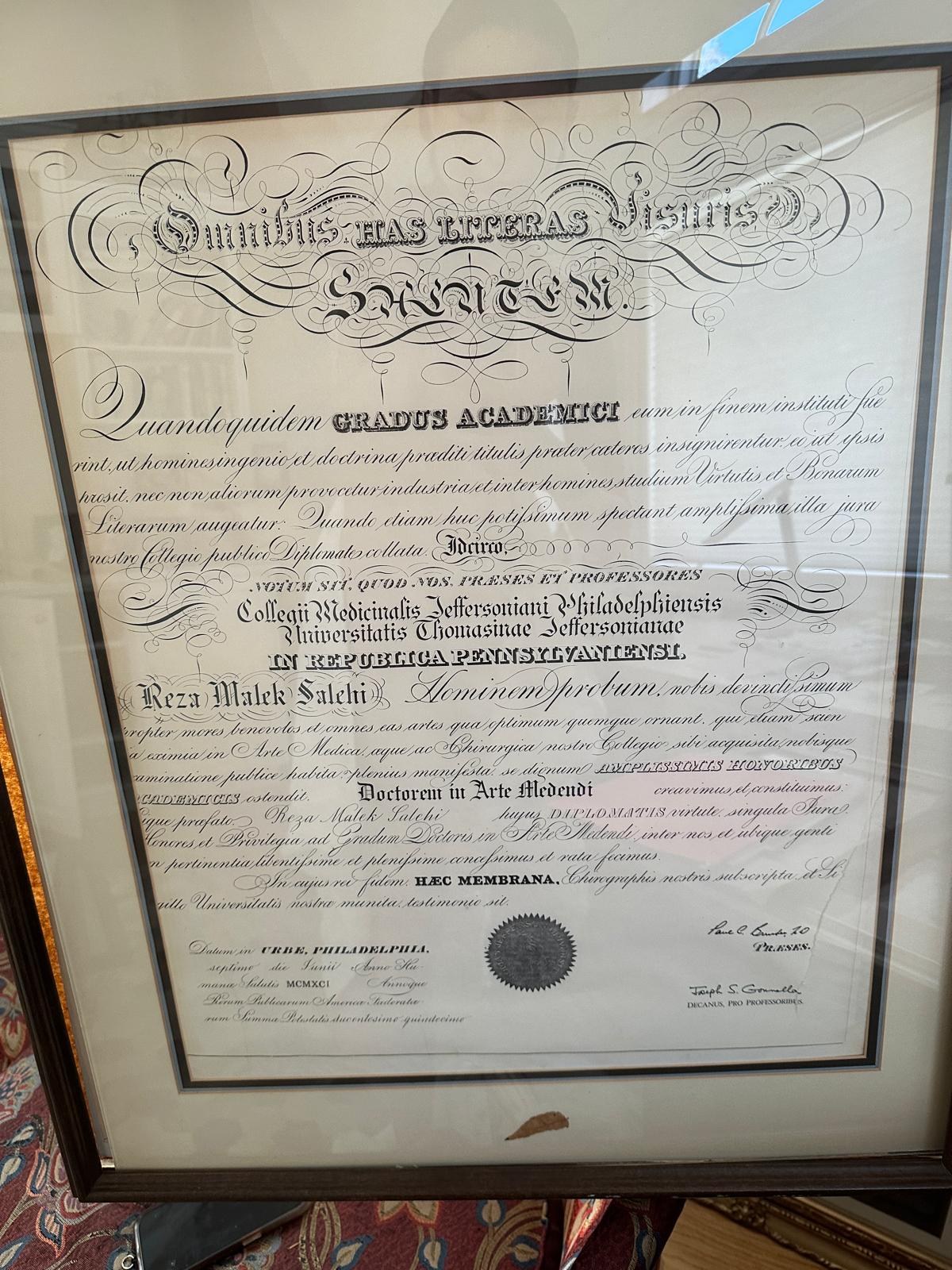 Doctor of Medicine — Philadelphia, 1991 — Jefferson Medical College, Thomas Jefferson University