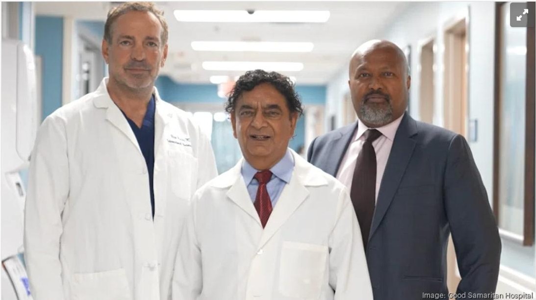 Dr. Reza Malek with the stroke care team at Good Samaritan Hospital, San Jose